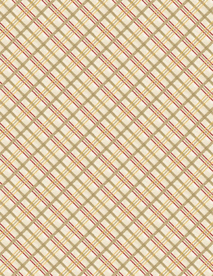 Garden Gate Roosters - Diagonal Plaid Cream - Licence To Quilt