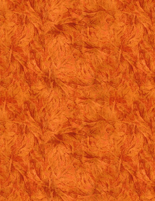 Garden Gate Roosters - Feather Texture Orange - Licence To Quilt