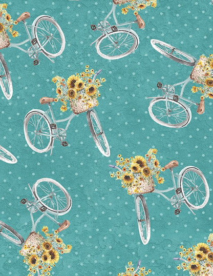 Sunflower Sweet - Bicycle Toss Teal