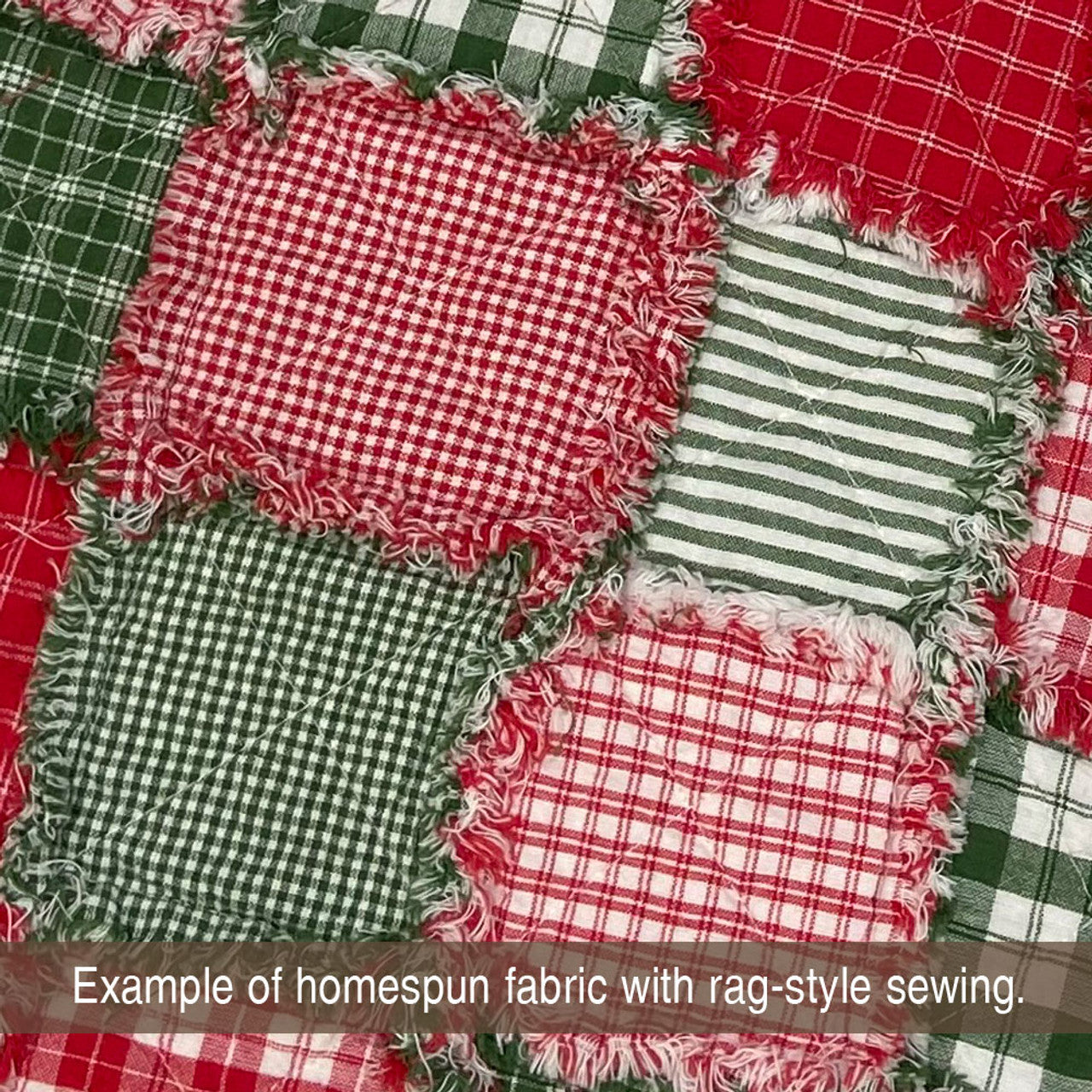 Merry Christmas Red & Green Plaid Homespun - Charm Pack (40) - Licence To Quilt