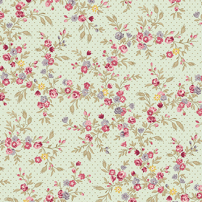 Sienna - Trailing Flowers Mint - Licence To Quilt