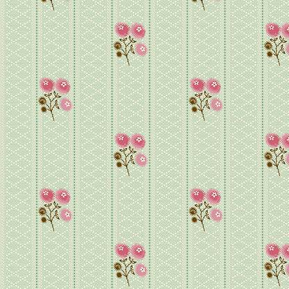 Sienna - Lattice Posy Mint - Licence To Quilt