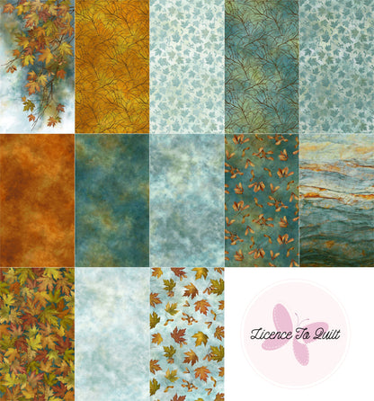 Autumn Splendor - Stonehenge - Tonal Texture - Mid Teal - Licence To Quilt