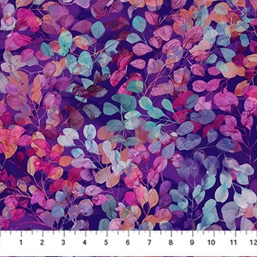 Dragonfly Dance - Leaves in Purple Multi