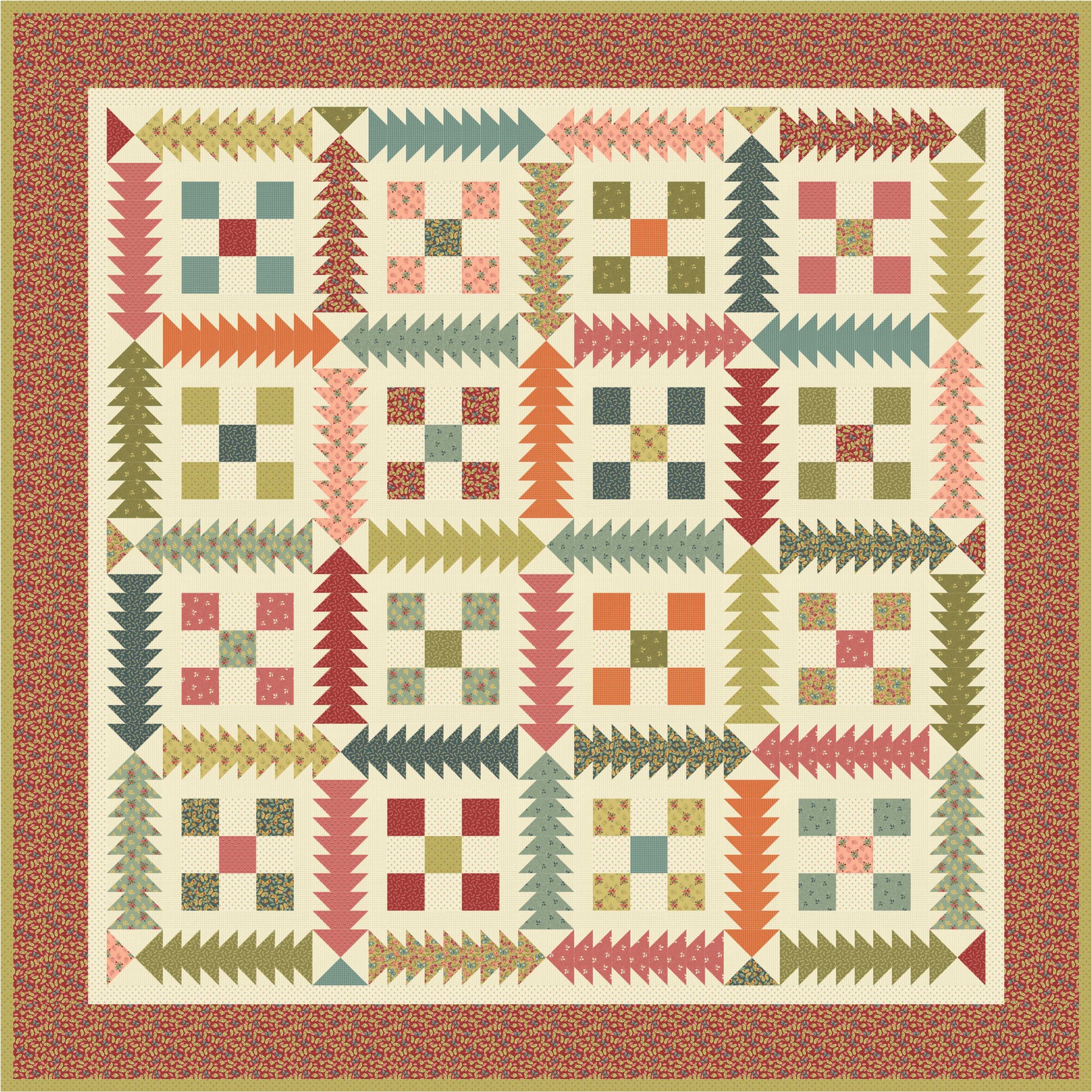 Back & Forth - Square Dance - Carrot - Licence To Quilt