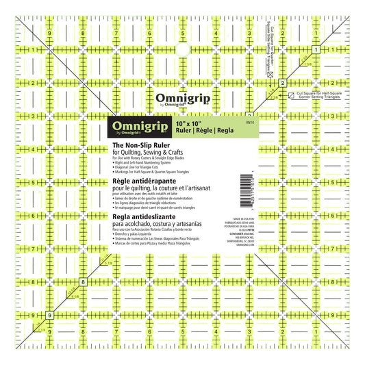 Omnigrip Non-Slip Neon 10" - Règle patchwork - Licence To Quilt
