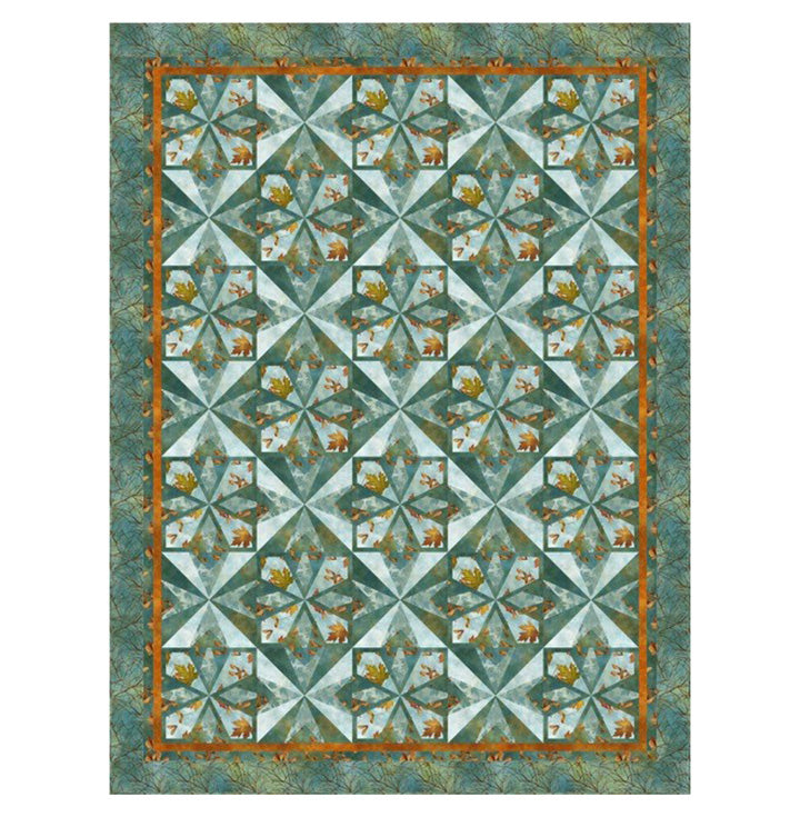 Autumn Splendor - Stonehenge - Teal Branches - Licence To Quilt