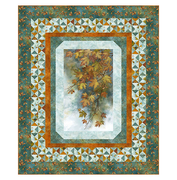 Autumn Splendor - Stonehenge - Teal Branches - Licence To Quilt