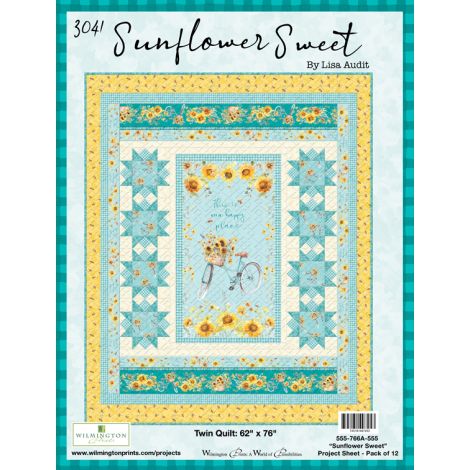 Sunflower Sweet - Flowers All Over Light Teal - Licence To Quilt