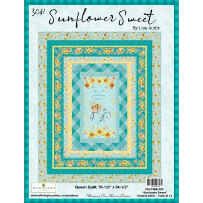 Sunflower Sweet - Gingham Teal - Licence To Quilt