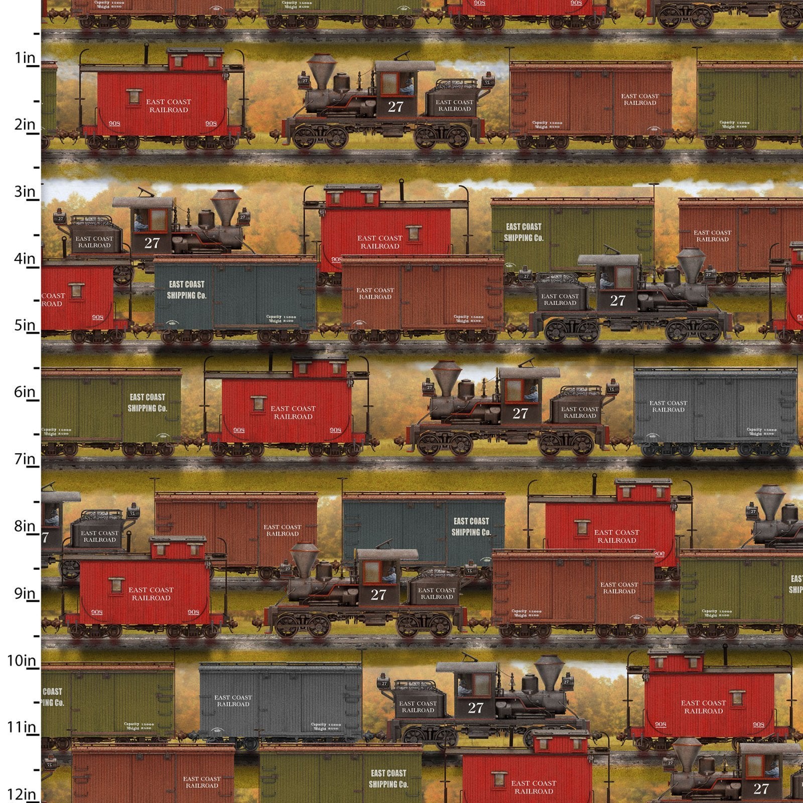 Autumn Steam - Train Yard - Licence To Quilt