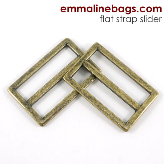Boucles coulisse rectangulaire - 38 mm - Antique Brass - Licence To Quilt