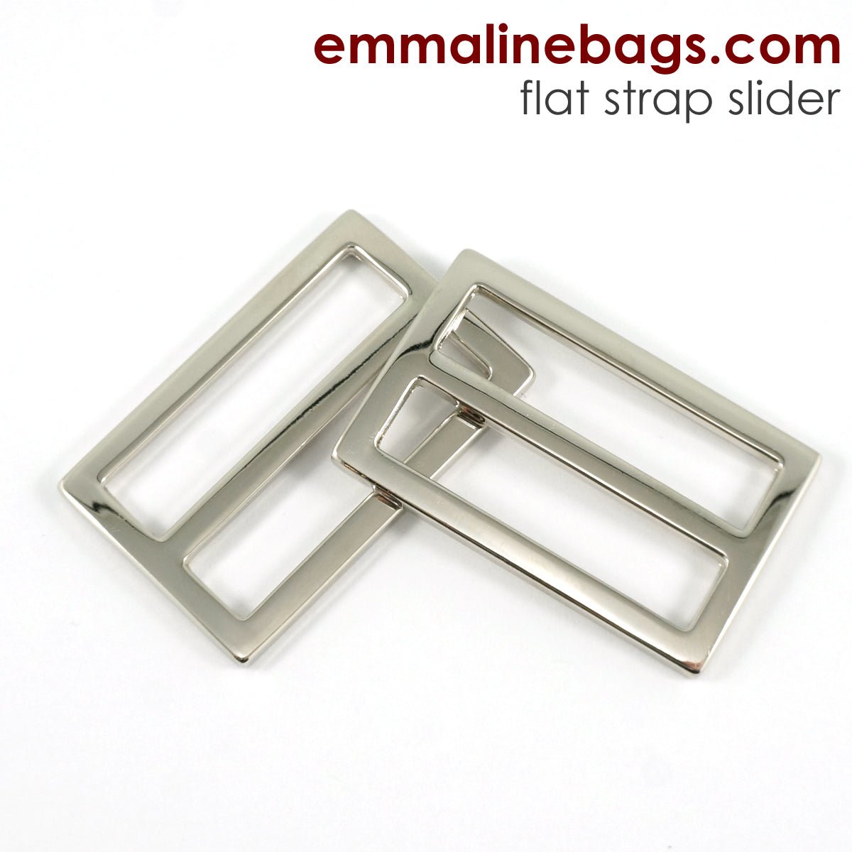 Boucles coulisse rectangulaire - 38 mm - Nickel - Licence To Quilt