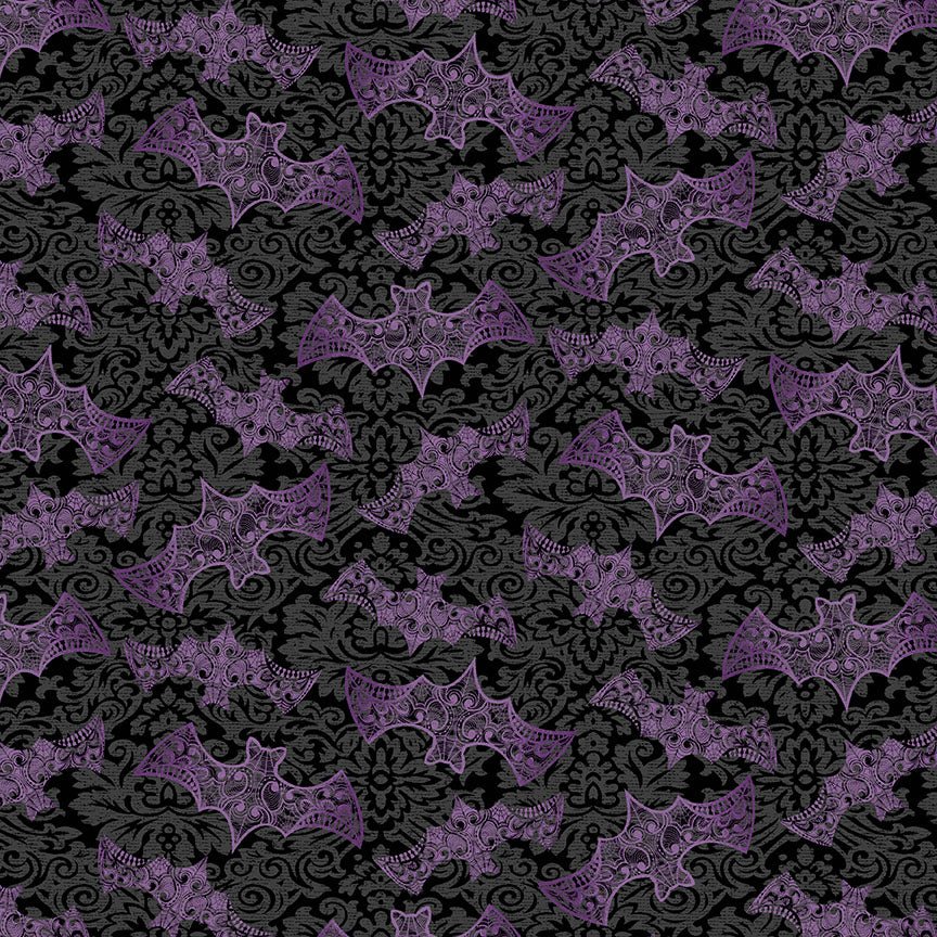Mystery Manor - Bats Purple Moon - Licence To Quilt