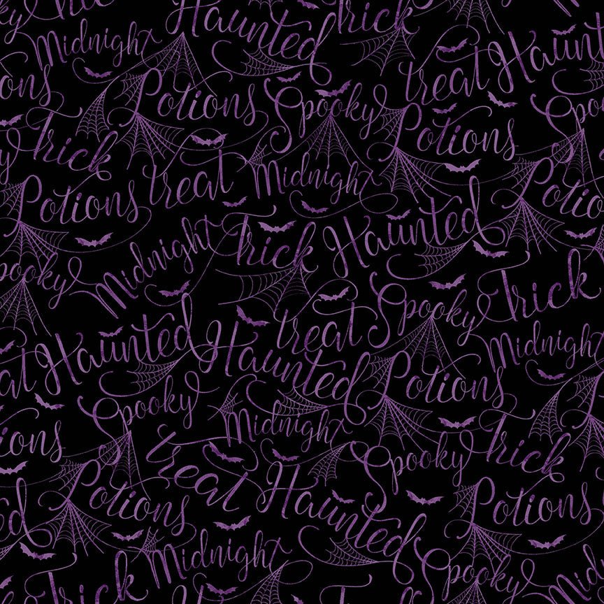 Mystery Manor - Cryptic Script Purple Moon - Licence To Quilt