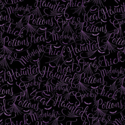 Mystery Manor - Cryptic Script Purple Moon - Licence To Quilt