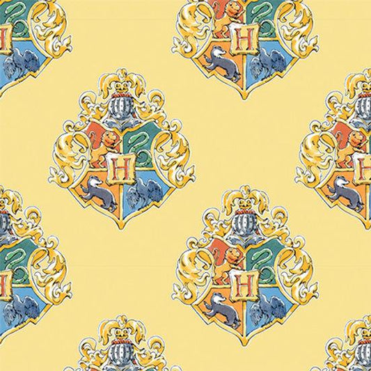 Harry Potter - Watercolor Crest Yellow - Licence To Quilt