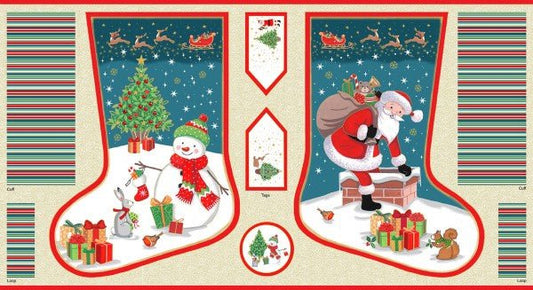 Santa - Merry Large Stocking - Licence To Quilt