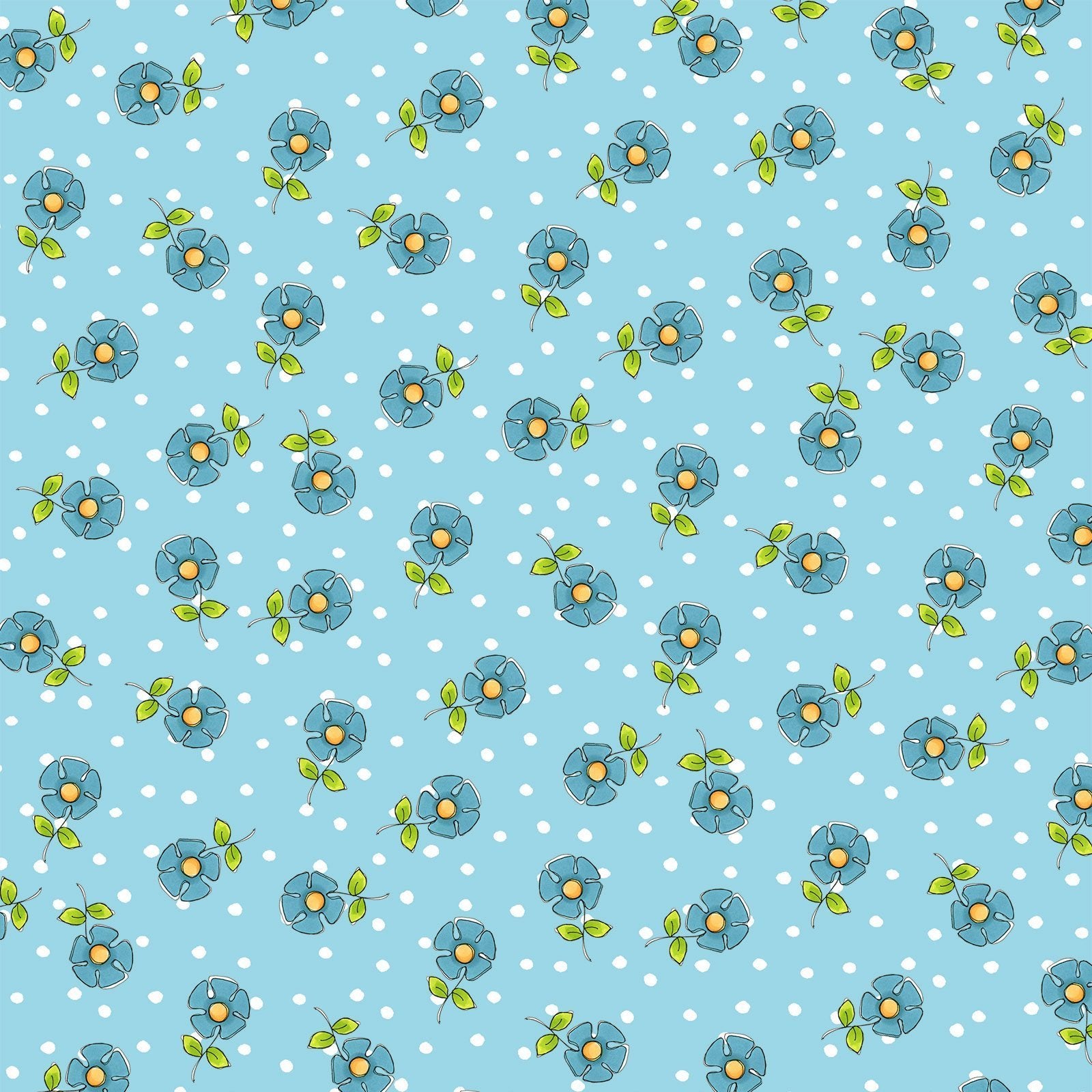 Joy Journey - Daisy Dots Turquoise Fabric - Licence To Quilt