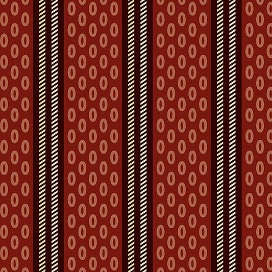 Chesapeake - Oval Stripe Red - Licence To Quilt