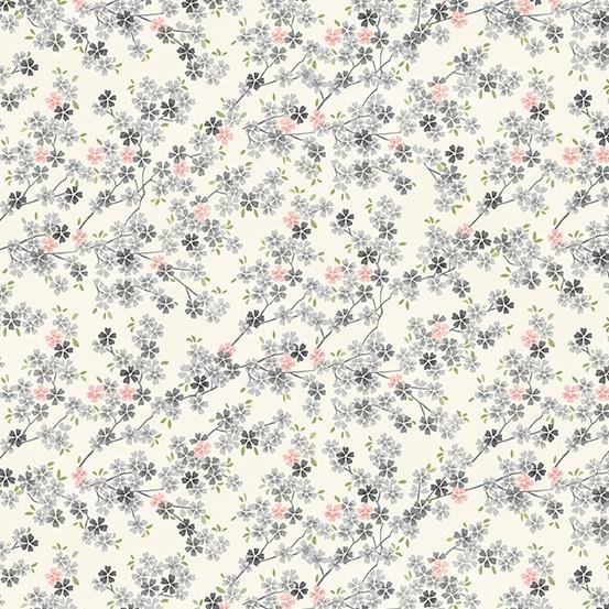 Tranquility - Cherry Branch Cream Silver - Licence To Quilt