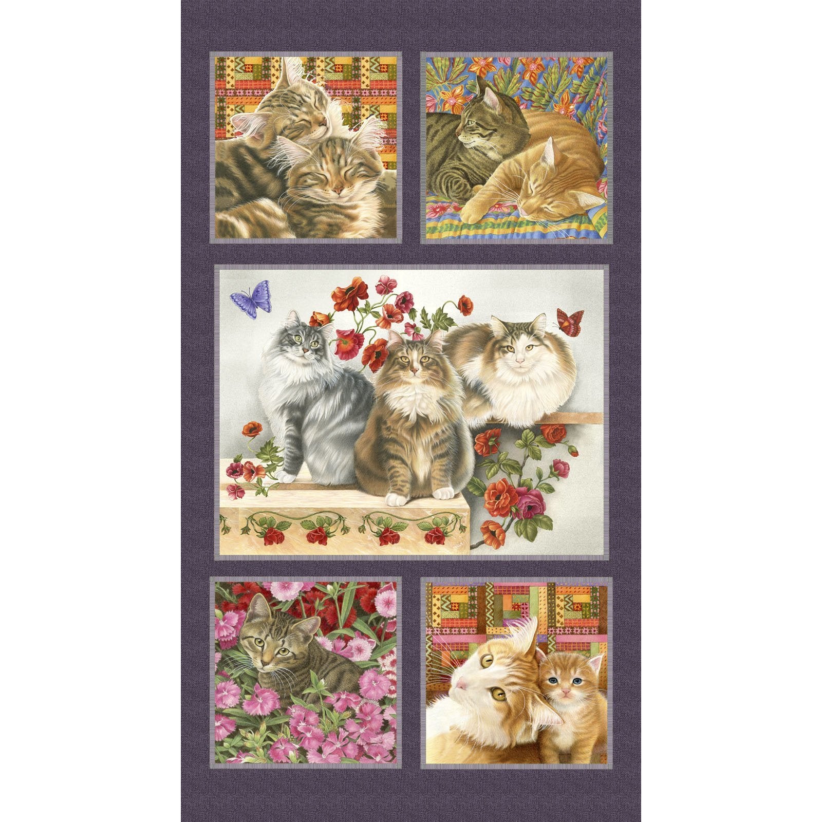 Cats N Quilts - Panel Multi - Licence To Quilt