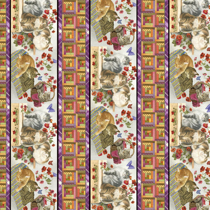 Cats N Quilts - Stripe Multi - Licence To Quilt