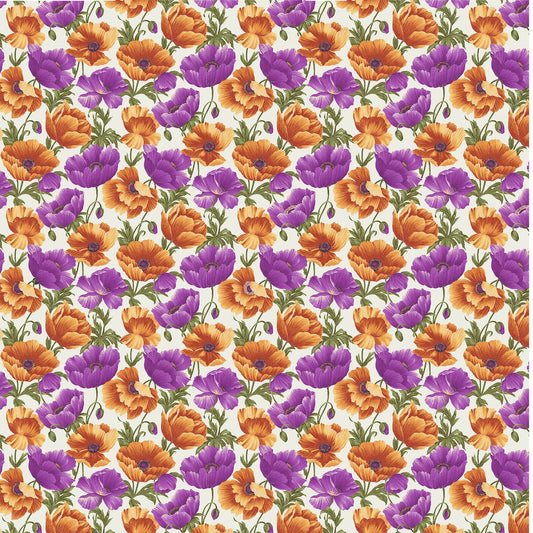 Cats N Quilts - Poppies In Bloom Purple - Licence To Quilt