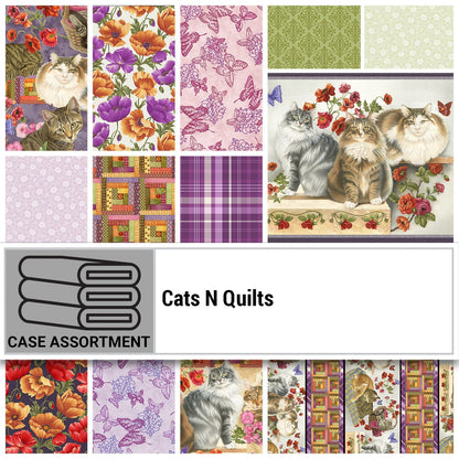 Cats N Quilts - Poppies In Bloom Red - Licence To Quilt