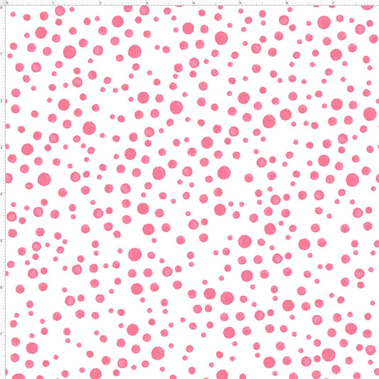 Flamingo Fancy - Ballon Dots White/Pink - Licence To Quilt