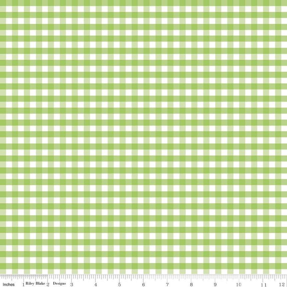 1/4" Medium Gingham Check Green - Licence To Quilt