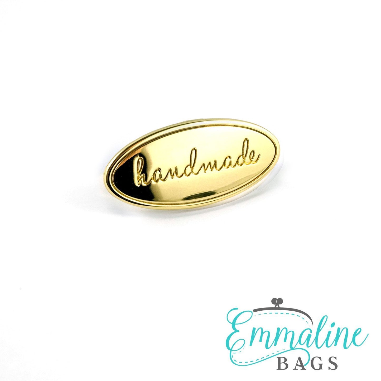 Label Métallique "Handmade" Ovale - Gold - Licence To Quilt