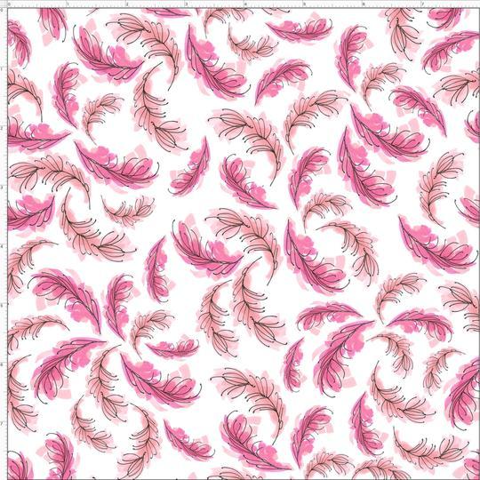 Flamingo Fancy - Flam Feathers White - Licence To Quilt