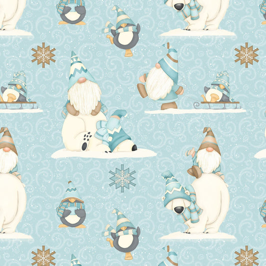I Love Sn'Gnomies Flannel - Polar Bear/Gnome Allover - Licence To Quilt