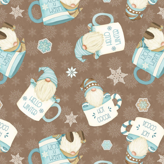 I Love Sn'Gnomies Flannel - Hot Cocoa Cup Gnomes - Licence To Quilt