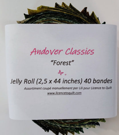 Andover Classics - Forest - Jelly Roll (40 bandes) - Licence To Quilt