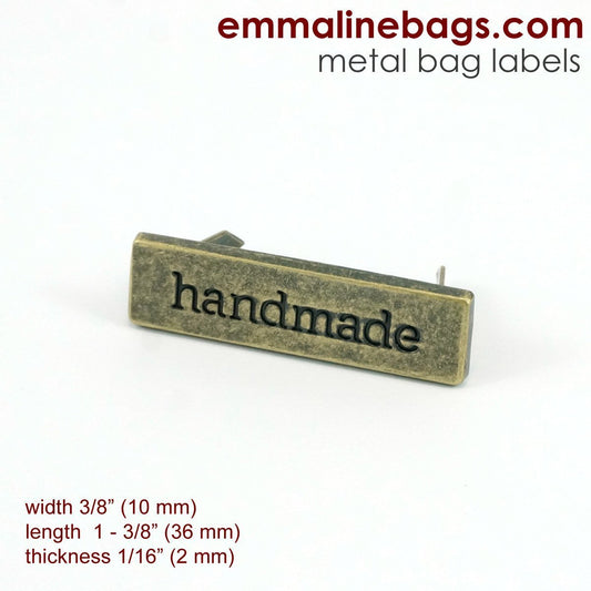 Label métallique "Handmade" - Antique Brass - Licence To Quilt