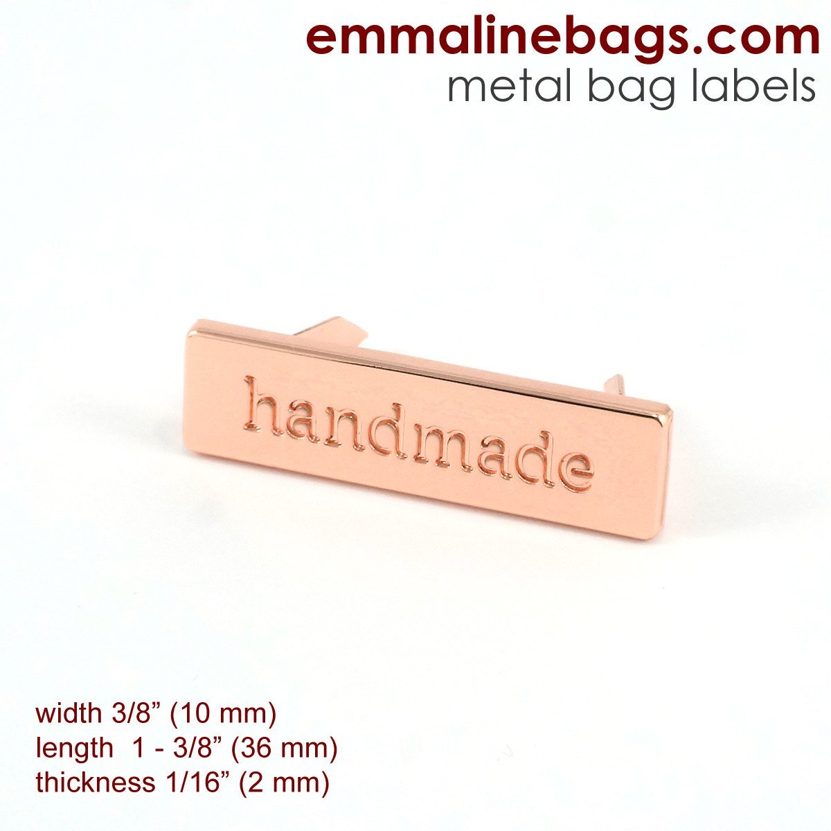 Label métallique "Handmade" - Copper - Licence To Quilt