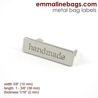 Label métallique "Handmade" - Nickel - Licence To Quilt