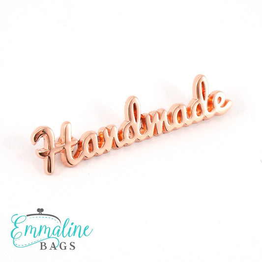 Label Métallique "Handmade"  écriture - Copper - Licence To Quilt