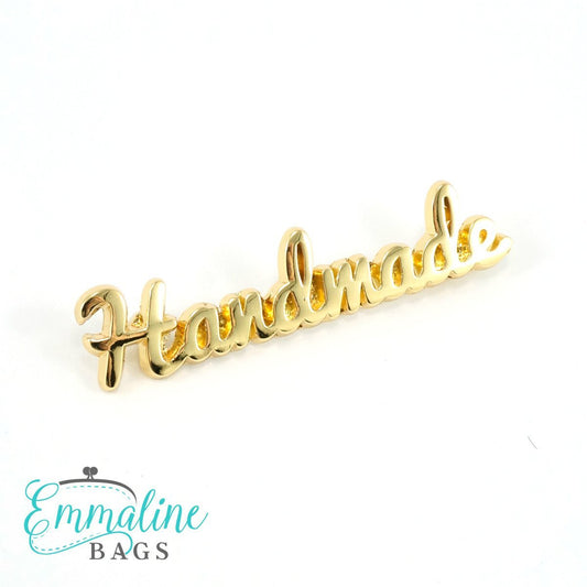 Label Métallique "Handmade"  écriture - Gold - Licence To Quilt