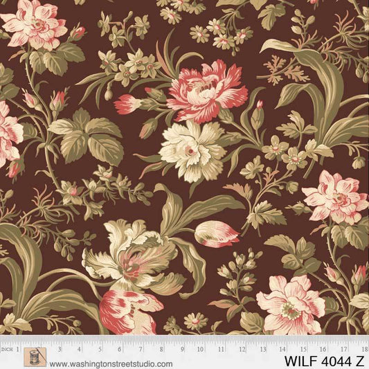 Wildflower Woods C. 1870-85 - Large Floral Brown - Licence To Quilt