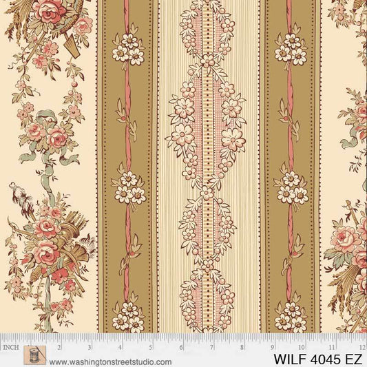 Wildflower Woods C. 1870-85 - Medium Stripe Ecru/Brown - Licence To Quilt