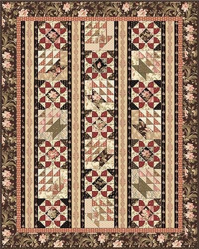 Wildflower Woods C. 1870-85 - Large Floral - Ecru/Brown - Licence To Quilt