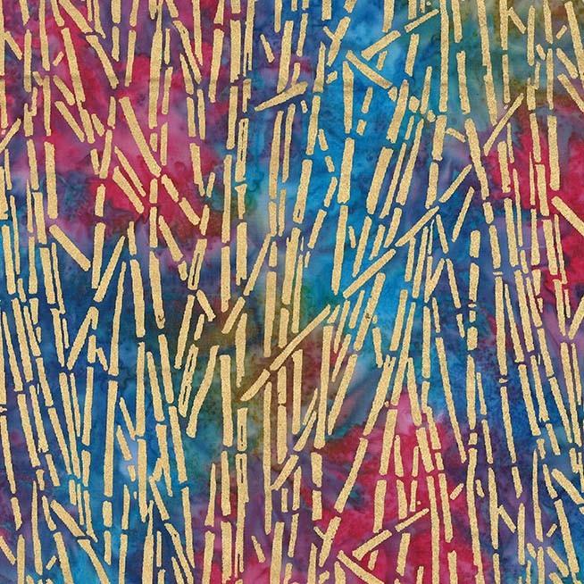 Metallic Batiks - Golden Bamboo Berry - Licence To Quilt