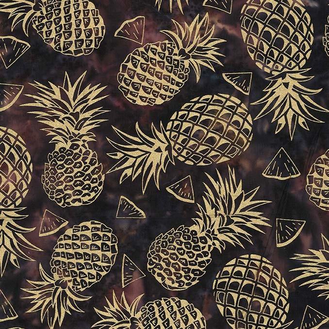 Metallic Batiks - Pineapple Punch Brown - Licence To Quilt