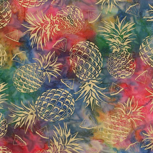 Metallic Batiks - Pineapple Punch Multicolor - Licence To Quilt