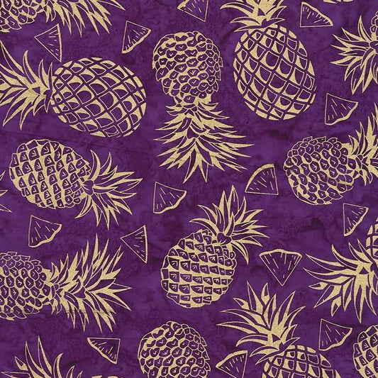 Metallic Batiks - Pineapple Punch Purple - Licence To Quilt