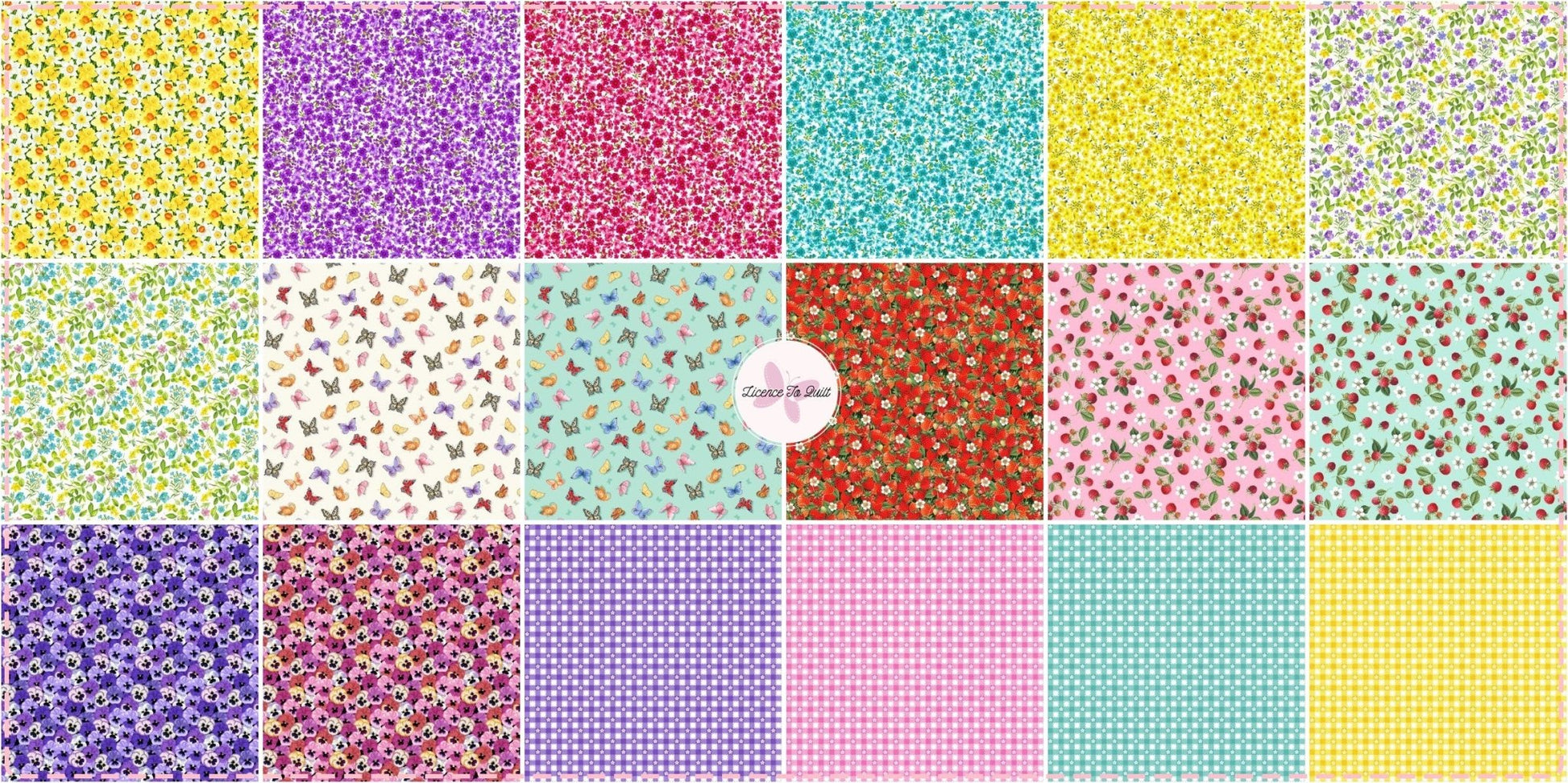 Summer Days - Tonal Flora Pink - Licence To Quilt