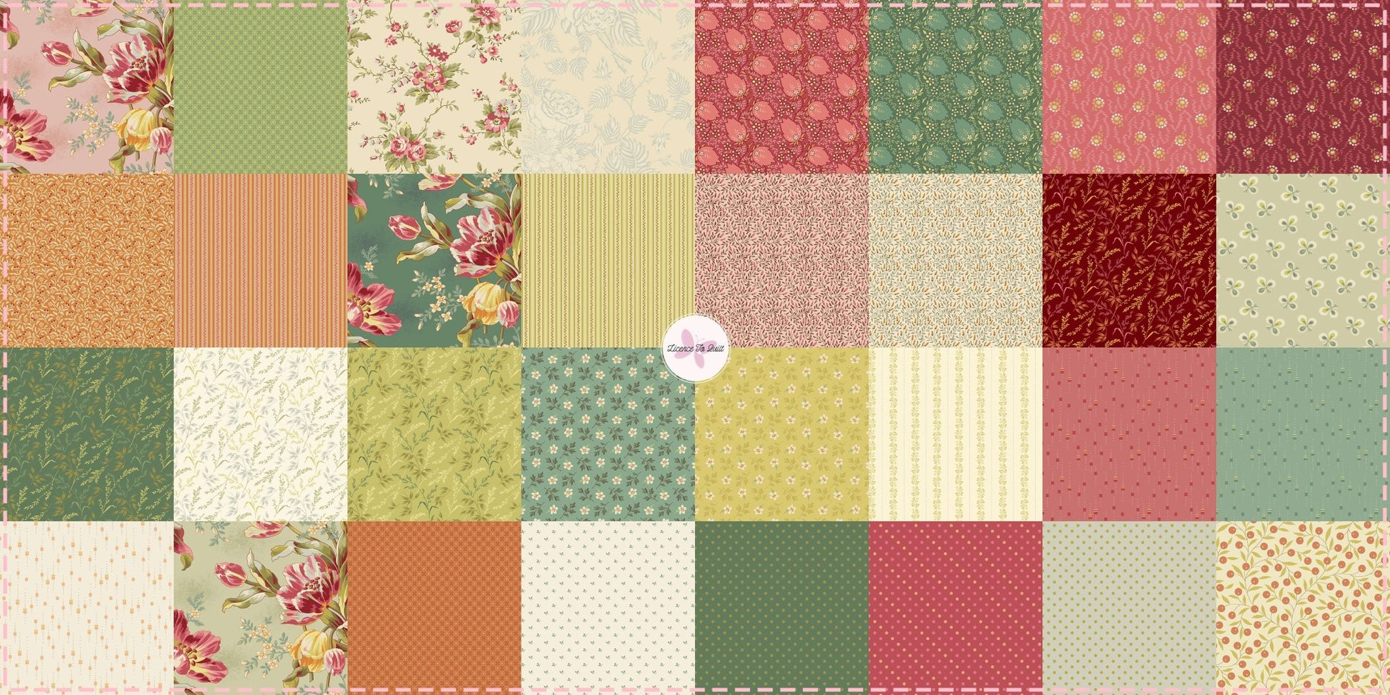 Lady Tulip - Cloverleaf French Beige - Licence To Quilt